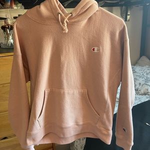 baby pink champion hoodie